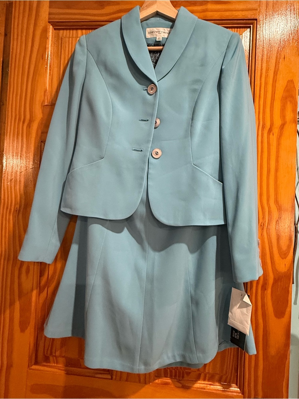 Jones New York Light Blue Women's Two-Piece Skirt Suit